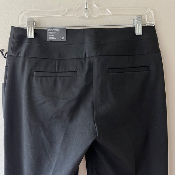 Express Sz 2S Black Stretch Wide Waistband Dress Pants Pocket Flare Leg Low Rise - Picture 6 of 6